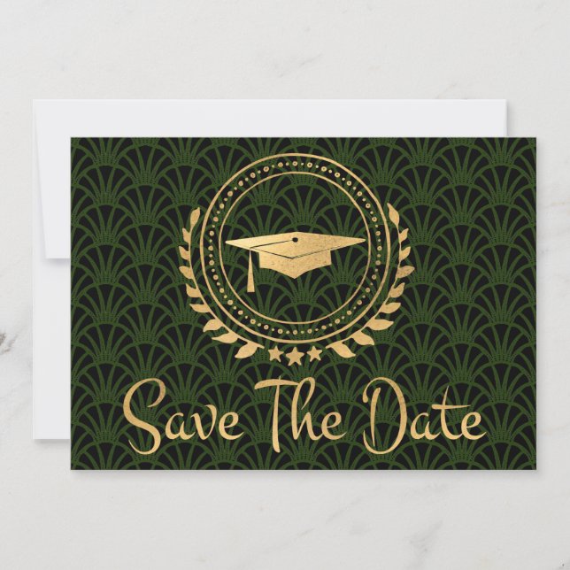 Save The Date Graduation Économisez La Date Gold Grad Casquette  (Devant)