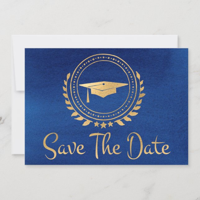 Save The Date Graduation Enregistrer La Date Gold Grad Casquette (Devant)