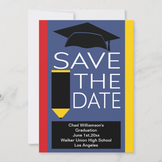 Save The Date Graduation Enregistrer La Date Moderne Casquette (Devant)