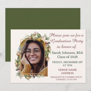 Save The Date Graduation Party Boho Floral Arch Photo