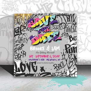 Save The Date Graffiti Hip hop des années 80 Enregistrer la date