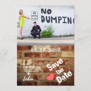 Save The Date Graffiti vintage mur de briques Aimer Enregistrer