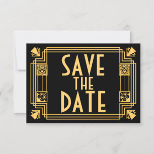 Save The Date Grand art déco des années 1920 de Gatsby épousant