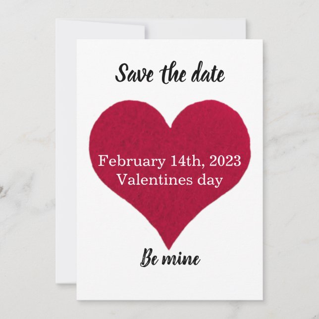 Save The Date grand coeur rouge être mon plat Enregistrer la car (Devant)