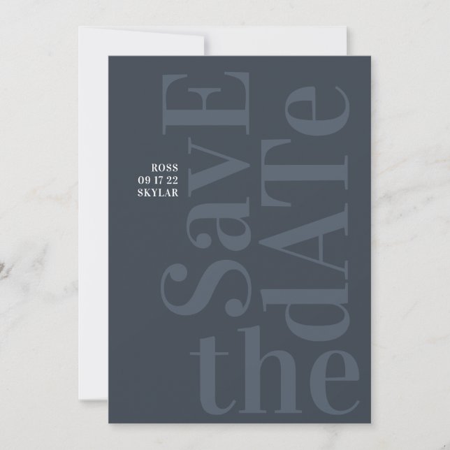 Save The Date Grand Monogramme Moderne Simple (Devant)