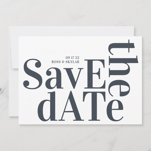 Save The Date Grand Monogramme Moderne Simple (Devant)