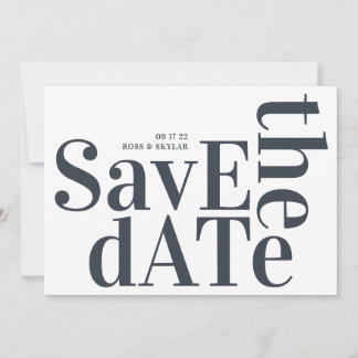 Save The Date Grand Monogramme Moderne Simple