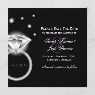Save The Date Grande Bague Diamond Enregistrer La Date