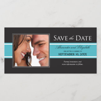 Save The Date Gras Aqua Stripe Enregistrer la date de l'annonce
