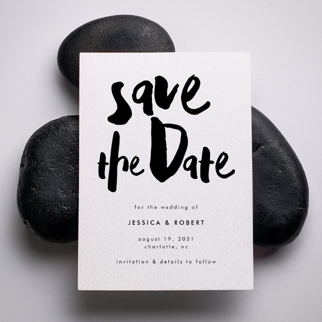 Save The Date Gras Edgy Moderne Mariage de script de pinceau noi (Créateur téléchargé)