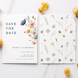 Save The Date Gras Elegant Floral Wedding Enregistrer la date