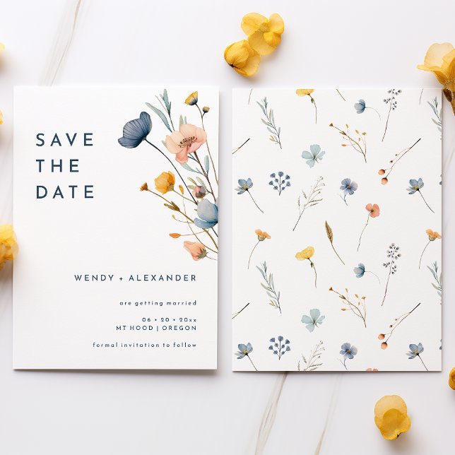 Save The Date Gras Elegant Floral Wedding Enregistrer la date (Créateur téléchargé)