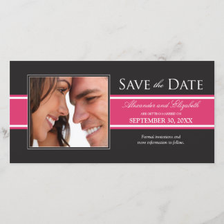 Save The Date Gras Fuchsia Stripe Enregistrer la date de l'annon