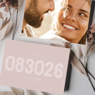 Save The Date Gras moderne Big Date en Musk Taupe Photo