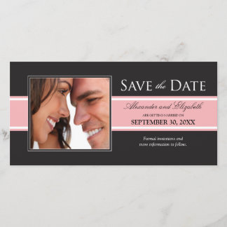 Save The Date Gras Pink Stripe Enregistrer la date de l'annonce