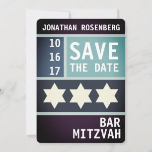 Save The Date Gras Star de David Bar Mitzvah Enregistrer la date