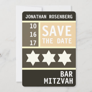 Save The Date Gras Star de David Bar Mitzvah Enregistrer la date