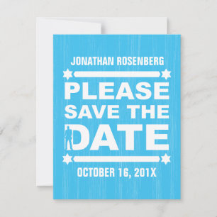 Save The Date Gras Type Bar Mitzvah Enregistrer la date en bleu