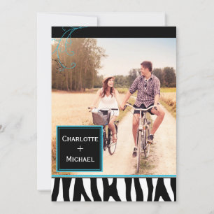 Save The Date Gras Zebra Pattern Mariage Photo Enregistrer la da