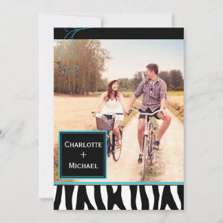 Save The Date Gras Zebra Pattern Mariage Photo Enregistrer la da