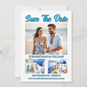 Save The Date Grèce photo enregistrer la date mariage d'escapade