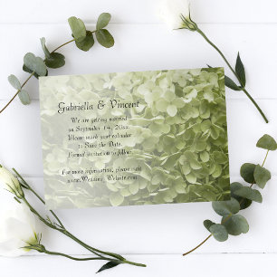 Save The Date Green Annabelle Hydrangea Wedding Enregistrer la d