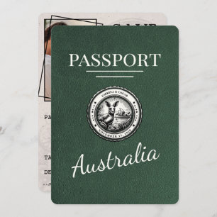 Save The Date Green Australia Passport Enregistrer La Date