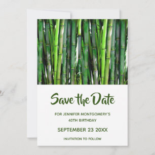 Save The Date Green Bamboo Stalks Nature Photographie Anniversai