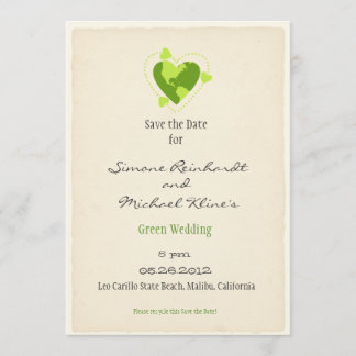 Save The Date Green Eco Friendly Enregistrer la date