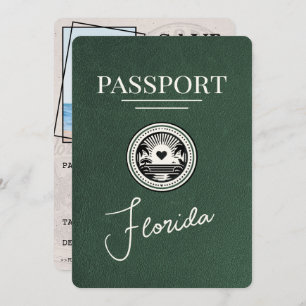 Save The Date Green Florida Passport Enregistrer La Date