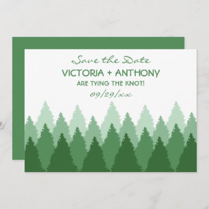Save The Date Green Forest Range Woodland Wedding Enregistrer La