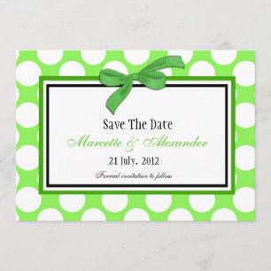 Save The Date Green Polka Dot Enregistrer La Date