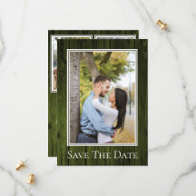 Green Simple Rustic Photo Enregistrer La Date