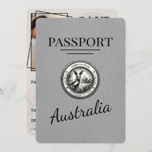 Save The Date Grey Australia Passport Enregistrer La Date
