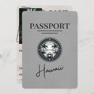 Save The Date Grey Hawaii Passeport Enregistrer La Date
