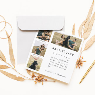 Save The Date Grille photo minimale moderne Collage Calendrier é
