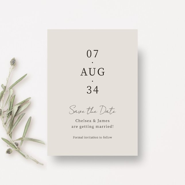 Save The Date Gris colombe | Chic Épurer Mariage Sauvegarder la  (Créateur téléchargé)