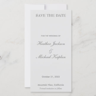 Save The Date Gris Mariage Professionnel Minimaliste Simple