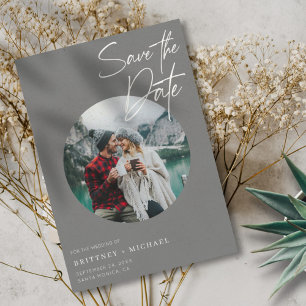Save The Date Gris photo moderne