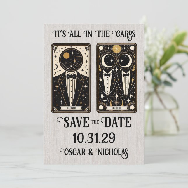 Save The Date Grooms Tarot (Debout devant)