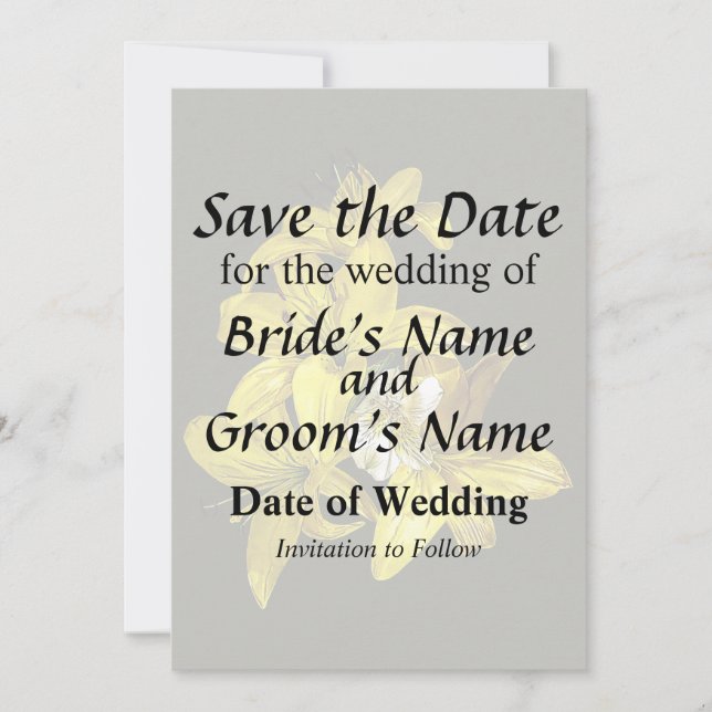 Save The Date Groupe de Lys jaunes (Devant)