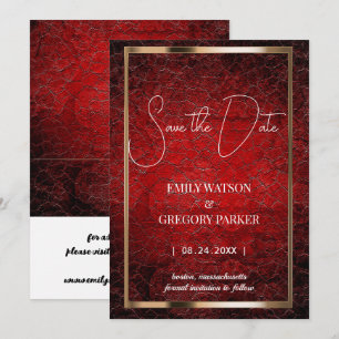 Save The Date Grunge Patina rouge arrière - plan vintage Enregis