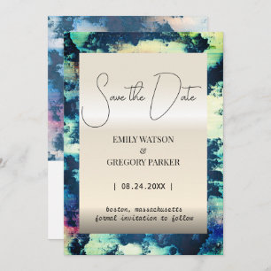 Save The Date Grunge Patina vintage rouille métallique Enregistr