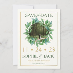 Save The Date Guardar la fecha verde y oro
