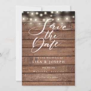 Save The Date Guirlande lumineuse à motif écriture élégante Mari