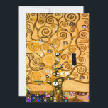 Save The Date Gustav Klimt Arbre de vie<br><div class="desc">Carte représentant la fresque murale de Gustav Klimt, L’arbre de vie, La Frieze Stoclet (1905-1911). Il se compose de trois mosaïques : The Expectation, Knight et The Embrace. Une belle femme, un arbre doré et deux amants dans une étreinte sont représentés. Un cadeau merveilleux pour les amateurs d'Art Nouveau et...</div>