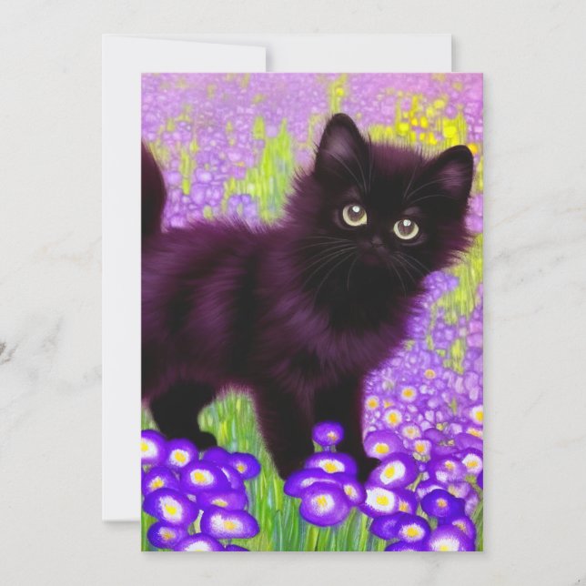 Save The Date Gustav Klimt Black Kitten (Devant)