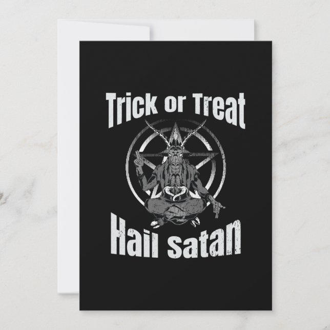 Save The Date Hail Satan Pentagram Goat Halloween (Devant)