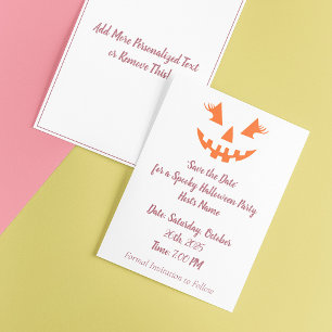 Save The Date Halloween Citrouille Jack-o'-lantern fille personn