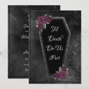 Save The Date Halloween Roses de café étincelle jusqu'à la mort
